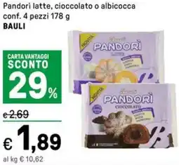 Iper La Grande Pandorì latte, cioccolato o albicocca conf. 4 pezzi BAULI offerta