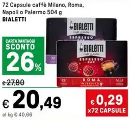 Iper La Grande 72 Capsule caffè Milano, Roma, Napoli o Palermo BIALETTI offerta