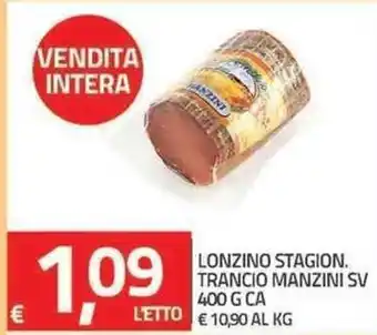 TuoDi Lonzino Stagion Trancio Manzini SV 400 G CA offerta