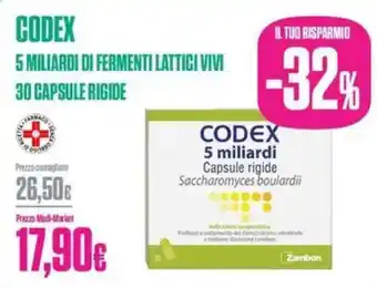 Codex 5 miliardi di fermenti lattici vivi 30 capsule rigide
