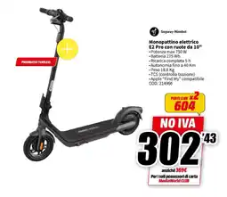 MediaWorld Segway-Ninebot Monopattino elettrico. E2 Pro con ruote da 10" offerta