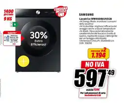MediaWorld SAMSUNG Lavatrice WW90DB8U95GB offerta
