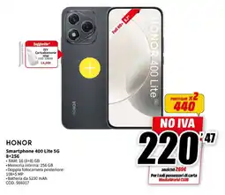MediaWorld HONOR Smartphone 400 Lite 5G 8+256 offerta