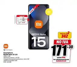 MediaWorld Xiaomi Smartphone REDMI Note 15 128 offerta