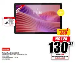 MediaWorld Lenovo Tablet Tab 4+128 Wi-Fi offerta