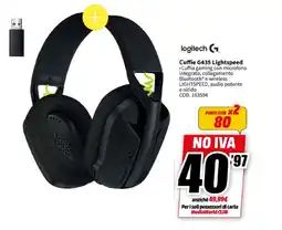 MediaWorld logitech Cuffie G435 Lightspeed offerta