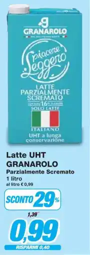 Prix Quality Latte UHT GRANAROLO Parzialmente Scremato offerta
