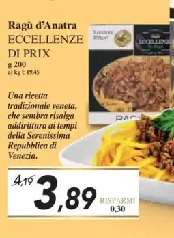 Prix Quality Ragù d'Anatra ECCELLENZE DI PRIX offerta