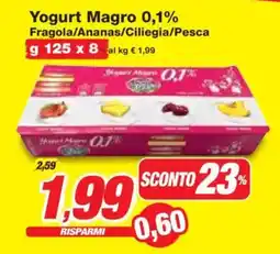 Prix Quality Yogurt Magro 0,1% Fragola/Ananas/Ciliegia/Pesca offerta