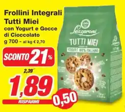 Prix Quality Frollini Integrali Tutti Miei con Yogurt e Gocce di Cioccolato offerta