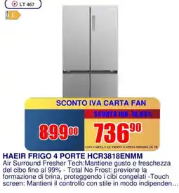 Trony HAEIR FRIGO 4 PORTE HCR3818ENMM offerta