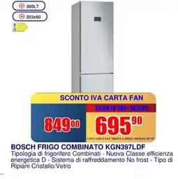 Trony BOSCH FRIGO COMBINATO KGN397LDF offerta