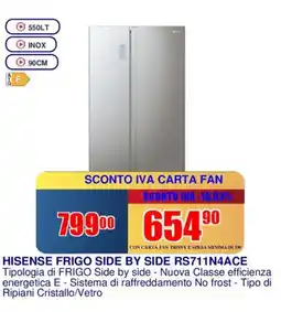 Trony HISENSE FRIGO SIDE BY SIDE RS711N4ACE offerta