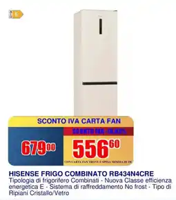 Trony HISENSE FRIGO COMBINATO RB434N4CRE offerta