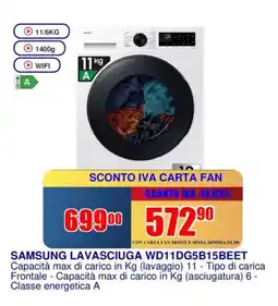 Trony SAMSUNG LAVASCIUGA WD11DG5B15BEET offerta