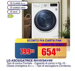 Trony LG ASCIUGATRICE RH10V9AV4W offerta