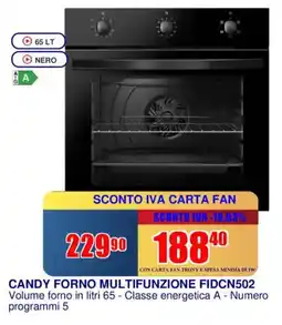 Trony CANDY FORNO MULTIFUNZIONE FIDCN502 offerta