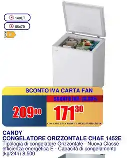 Trony CANDY CONGELATORE ORIZZONTALE CHAE 1452E offerta