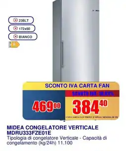 Trony MIDEA CONGELATORE VERTICALE MDRU333FZE01E offerta
