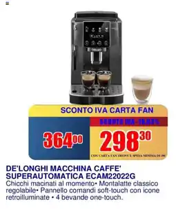 Trony DE'LONGHI MACCHINA CAFFE' SUPERAUTOMATICA ECAM22022G offerta