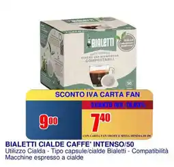 Trony Bialetti cialde caffe' intenso/50 offerta