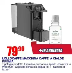 Trony Lollocaffe macchina caffe' a cialde kremia offerta
