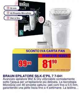 Trony BRAUN EPILATORE SILK-E'PIL 7 7-041 offerta