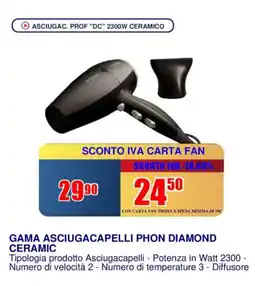 Trony Gama asciugacapelli phon diamond ceramic offerta