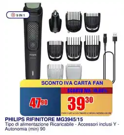 Trony PHILIPS RIFINITORE MG3945/15 offerta