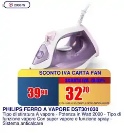 Trony PHILIPS FERRO A VAPORE DST301030 offerta