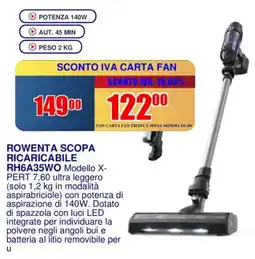 Trony ROWENTA SCOPA RICARICABILE RH6A35WO offerta