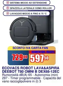 Trony ECOVACS ROBOT LAVA&ASPIRA DEEBOT T80 OMNI B DEX68-12EC offerta