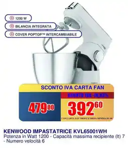 Trony KENWOOD IMPASTATRICE KVL65001 WH offerta