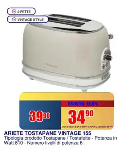 Trony ARIETE TOSTAPANE VINTAGE 155 offerta