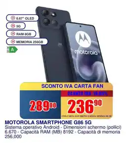 Trony MOTOROLA SMARTPHONE G86 5G offerta