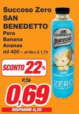 Prix Quality Succoso Zero SAN BENEDETTO Pera Banana Ananas offerta