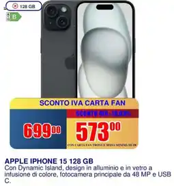 Trony APPLE IPHONE 15 128 GB offerta