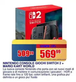 Trony Nintendo console giochi switch 2 + mario kart world offerta