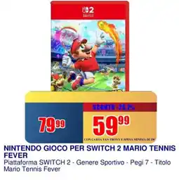 Trony Nintendo gioco per switch 2 mario tennis fever offerta