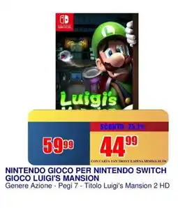 Trony Nintendo gioco per nintendo switch gioco luigi's mansion offerta