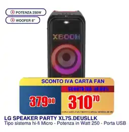 Trony LG SPEAKER PARTY XL7S.DEUSLLK offerta
