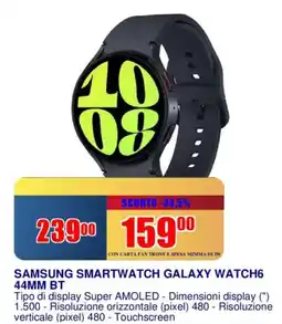 Trony SAMSUNG SMARTWATCH GALAXY WATCH6 44MM BT offerta