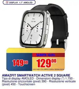 Trony Amazfit smartwatch active 2 square offerta
