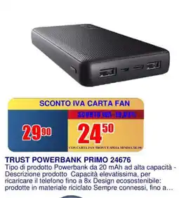 Trony TRUST POWERBANK PRIMO 24676 offerta