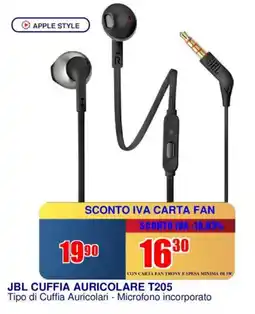 Trony JBL CUFFIA AURICOLARE T205 offerta