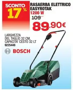 Bricofer Bosch rasaerba elettrico easyrotak 1200 W offerta