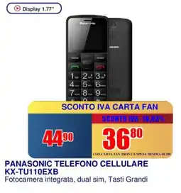 Trony PANASONIC TELEFONO CELLULARE KX-TU110EXB offerta