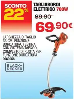 Bricofer Black+ decker tagliabordi elettrico 700W offerta