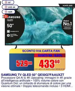 Trony SAMSUNG TV QLED 50" QE50Q7FAAUXZT offerta