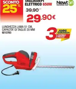 Bricofer Newton tagliasiepi elettrico 650W offerta